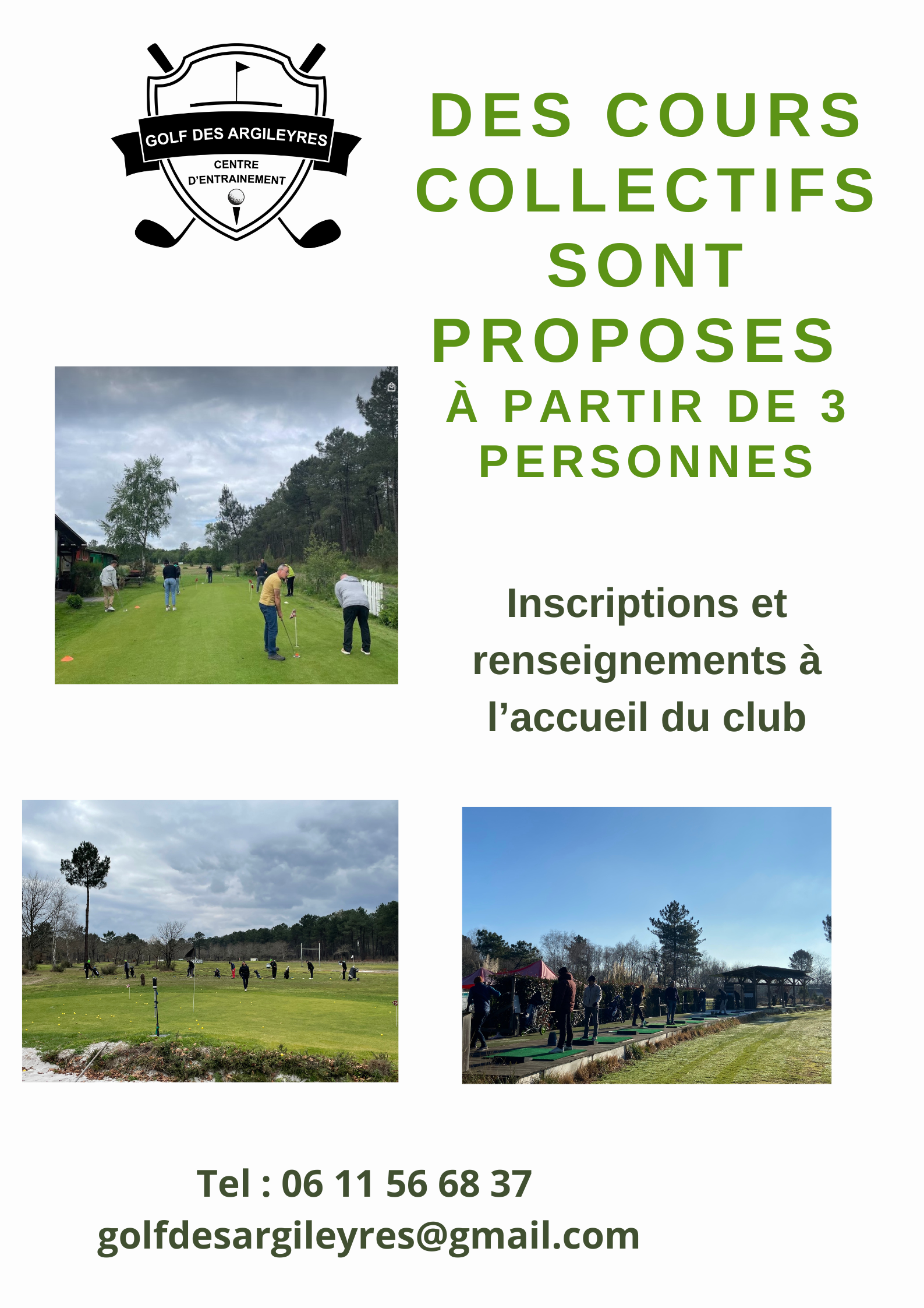 cours collectifs golf practice golf des argileyres cestas bordeauc pessac arcachon